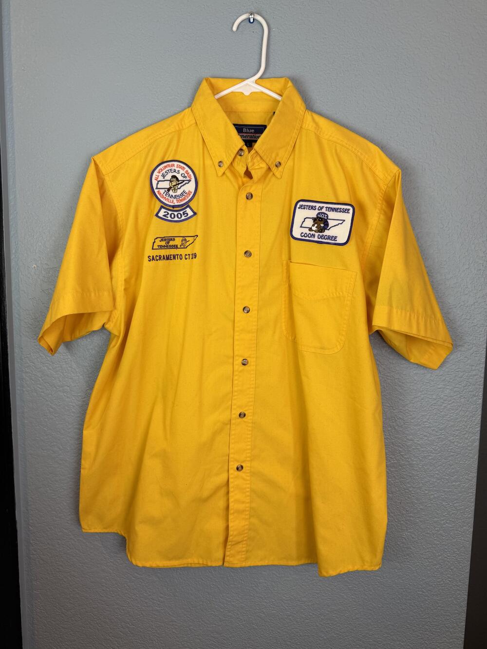 Jesters of Tennessee Shirt Mens Large Button Up Sacramento CT19 2005 Patch